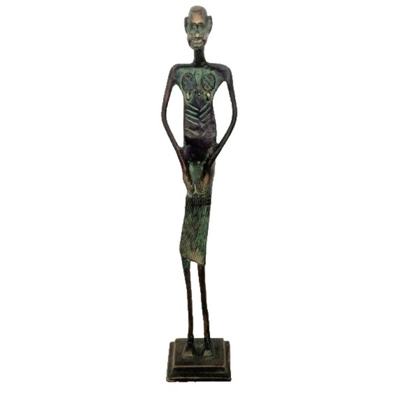 African Tribal Heavy Metal Art Figurine Statue Vintage - Picture 1 of 10